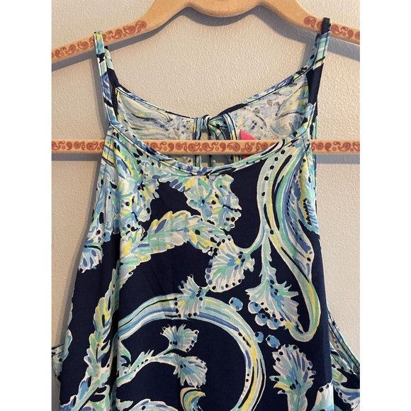 Lilly Pulitzer Women's Margot Dress High Tide Navy Scuba Tassel Sundress Sm NWOT - Picture 4 of 13
